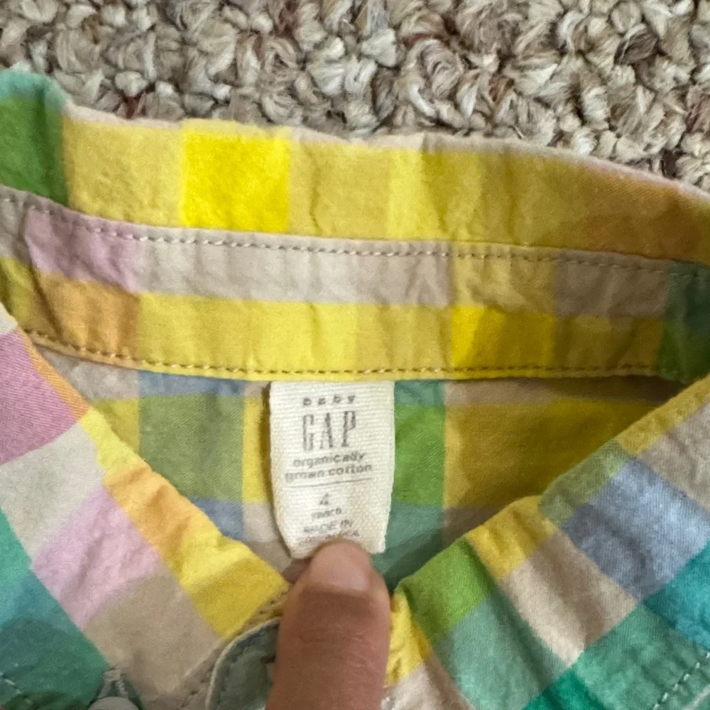 GAP Kids Colorful Plaid Kids Shirt- 4T